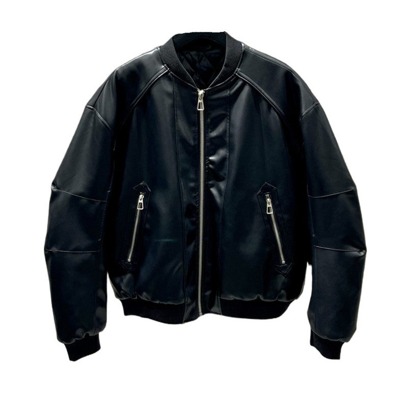 加厚加棉棉衣男短款机车皮夹克外套立领保暖面包服M21939-P218图片