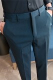 主推款色织布全包边做工~男士休闲西裤刺绣长裤墨绿色XK132-P68，男装西裤，电商A213