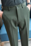 薄款垂感西裤那不勒斯休闲长裤男高级感西服裤墨绿色XK8818-P73，男装西服，电商A213