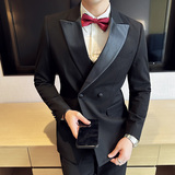 高级感结婚西服套装男礼服塔士多两粒扣西装三件套SJT122-P265，男装西服套装，电商A213