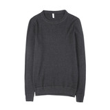已补到大货暗条纹圆领毛衣男士套头毛衣修身针织衫白色M1550-P53，男装针织衫/毛衣，电商A213