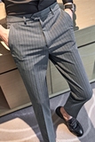 长期做~质感条纹西裤男弹力舒适小脚英伦休闲裤长裤XK108-P70，男装西裤，电商A213