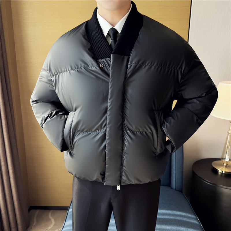 个性无领设计感加厚棉衣短款时尚保暖棉服外套无领M23069-P198图片