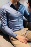 长期有货~时尚品质吸干舒适面料长袖衬衫男修身纯色衬衣C2020-P58，男装衬衫，电商A213