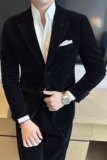 高级感金丝绒面料结婚西服上衣男礼服西装外套帅气DX946-P158，男装西服套装，电商A213