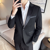 M-7XL主推款结婚西服男礼服塔士多拼接西装两件套LJT116-P160特，男装西服，电商A213