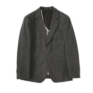 秋冬男士毛呢休闲西服外套潮流帅气暗条纹妮子西服黑色DX912-P145图片