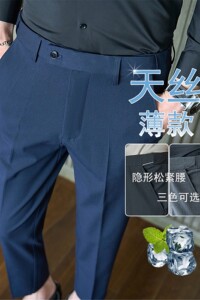 【天丝莱赛尔】薄款弹力松紧腰【腰内带防滑带】西裤男6298款-P73图片