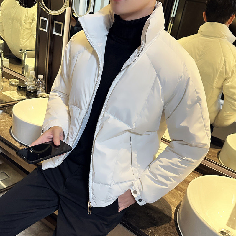 冬季轻薄羽绒服白鸭绒保暖短款外套男潮牌立领面包服YR5521-P263图片