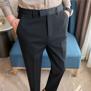主推款色织布全包边做工~男士休闲西裤刺绣长裤深灰色XK131-P68图片