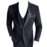 M-7XL主推款结婚西服男礼服塔士多拼接西装三件套SJT116-P200特，男装西服，电商A213