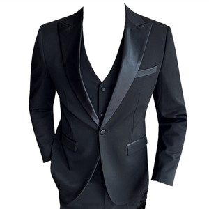 M-7XL主推款结婚西服男礼服塔士多拼接西装三件套SJT116-P200特图片