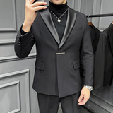 高级感结婚西服套装男礼服塔士多西装两件套黑色LJT670-P257，男装西服套装，电商A213