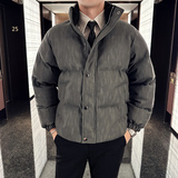 加厚棉衣男质感肌理纹皮外套立领拉链PU皮夹克面包服MY5536-P198，男装夹克，电商A213