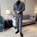拼色领~结婚西服套装男礼服塔士多青果领西装两件套LJT669-P247，男装西服套装，电商A213