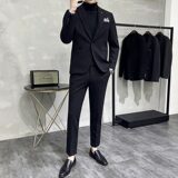 毛呢子休闲小西装外套男修身韩版秋冬加厚款西服套装LJT6951-P230，男装西服套装，电商A213