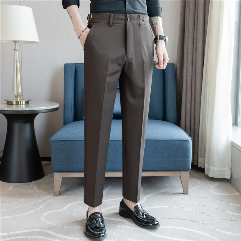 薄款垂感西裤那不勒斯休闲长裤男高级感西服裤墨绿色XK8818-P73,男装西服,电商A213