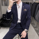 高品质长期做~时尚虚线条纹西装套装修身西服两件套LJT109-P170特，男装西服套装，电商A213