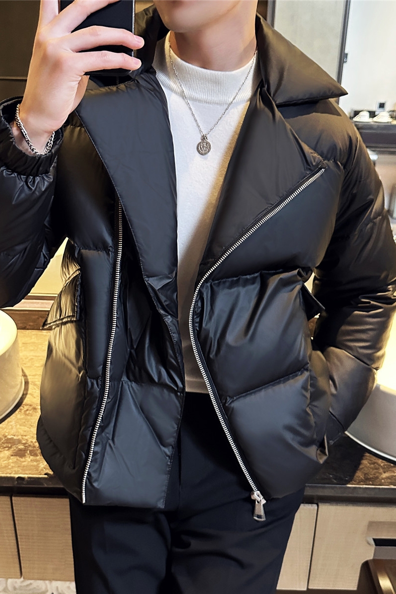 冬季西装领轻薄羽绒服白鸭绒保暖外套男大翻领面包服YR22020-P263，男装羽绒服，电商A213