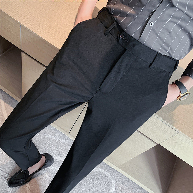 腰部带隐形拉伸片裤型好男士休闲西裤修身长裤灰色XK901/P78,男装西裤,电商A213