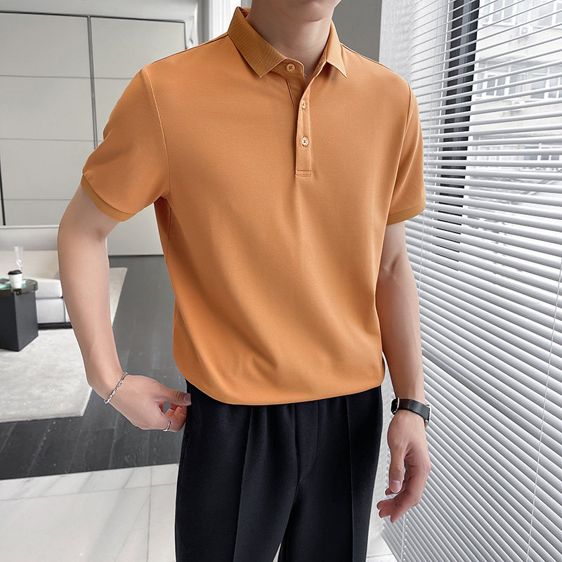 轻熟风~11色主推短袖T恤男珠地棉带领保罗衫修身polo衫PL2101-P45图片