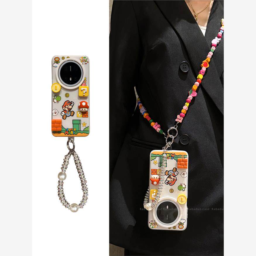 Kabaton适用于Mate70Pro+全新Mate60立体声马里奥Pola70Pro女性可调斜背带挂绳手绳Pola70