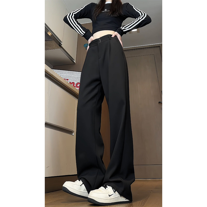 春季西裤百搭女裤直筒休闲拖地阔腿西装裤WH6602P55控78，男装西服套装，电商B329