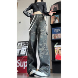 2026港风春季中性迷彩百搭直筒裤水系男女牛仔裤GY2502P48控69Q，男装牛仔裤，电商B329