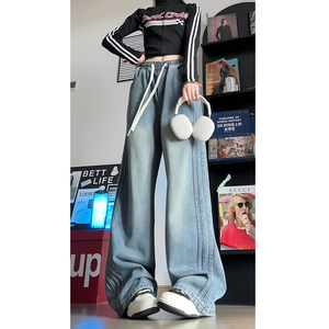 港风中性2026春季百搭直筒裤牛仔裤GY2507P50控78Q图片