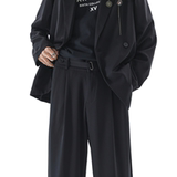 春季垂感休闲西裤男纯色简约百搭西装长裤日系WH6602P55控78，男装西服套装，电商B329