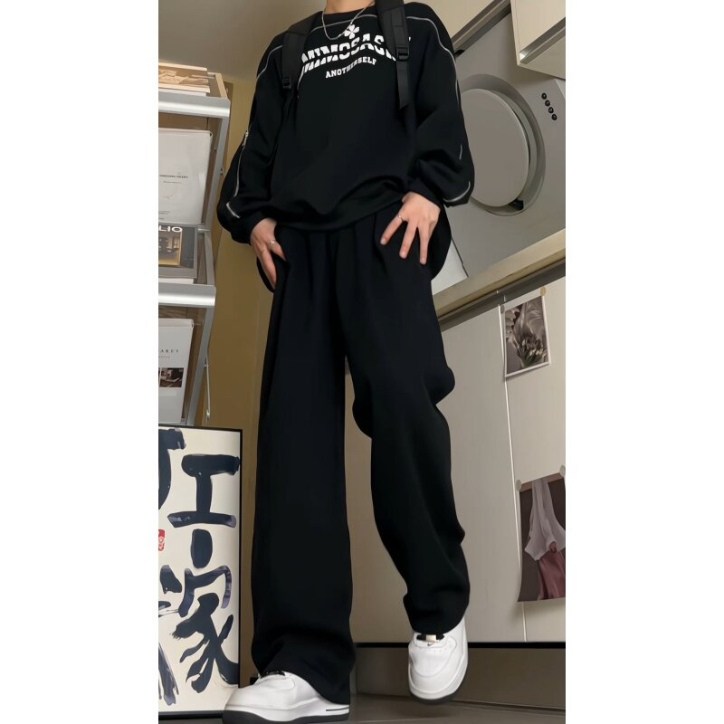 2026春季美式高街垂感男女宽松阔腿拖地长牛仔裤KS001P52控78,男装牛仔裤,电商B329