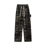 港风春季中性平铺迷彩百搭直筒裤男女牛仔裤GY2502P48控69，男装牛仔裤，电商B329
