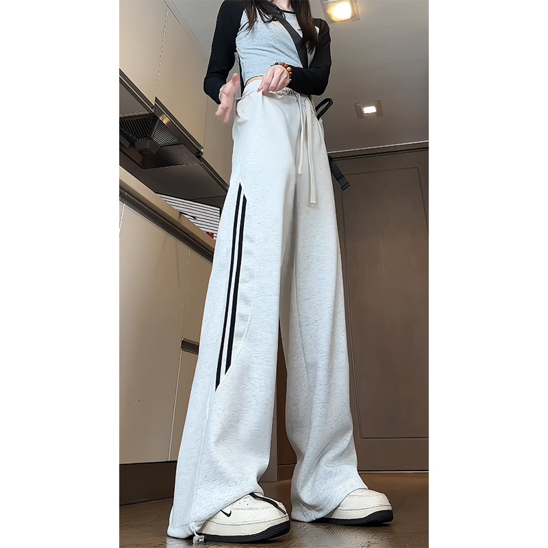 卫裤秋季侧边条纹拼接运动裤子直筒休闲裤女B329-J938P45控68,男装休闲裤,电商B329