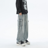 港风秋季得物无影墙百搭直筒裤水系男女牛仔裤GY2368P52控78，男装牛仔裤，电商B329