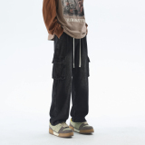 港风秋季得物无影墙百搭直筒裤水系男女牛仔裤GY2368P52控78，男装牛仔裤，电商B329