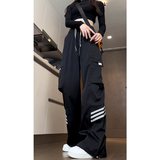 春季美式机能阔腿休闲裤女工装裤拖地长裤子WJ20551P55控78，男装工装外套，电商B329