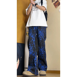 春季美式微喇豹纹微喇牛仔裤洗做旧显瘦长裤子KS006P45控69，男装牛仔裤，电商B329