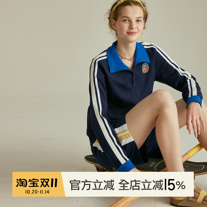 小溪家复古运动外套学院风