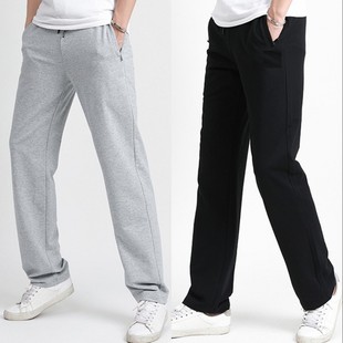 运动裤男士加厚棉裤大码加绒保暖休闲裤冬款纯棉直筒卫裤长裤子秋