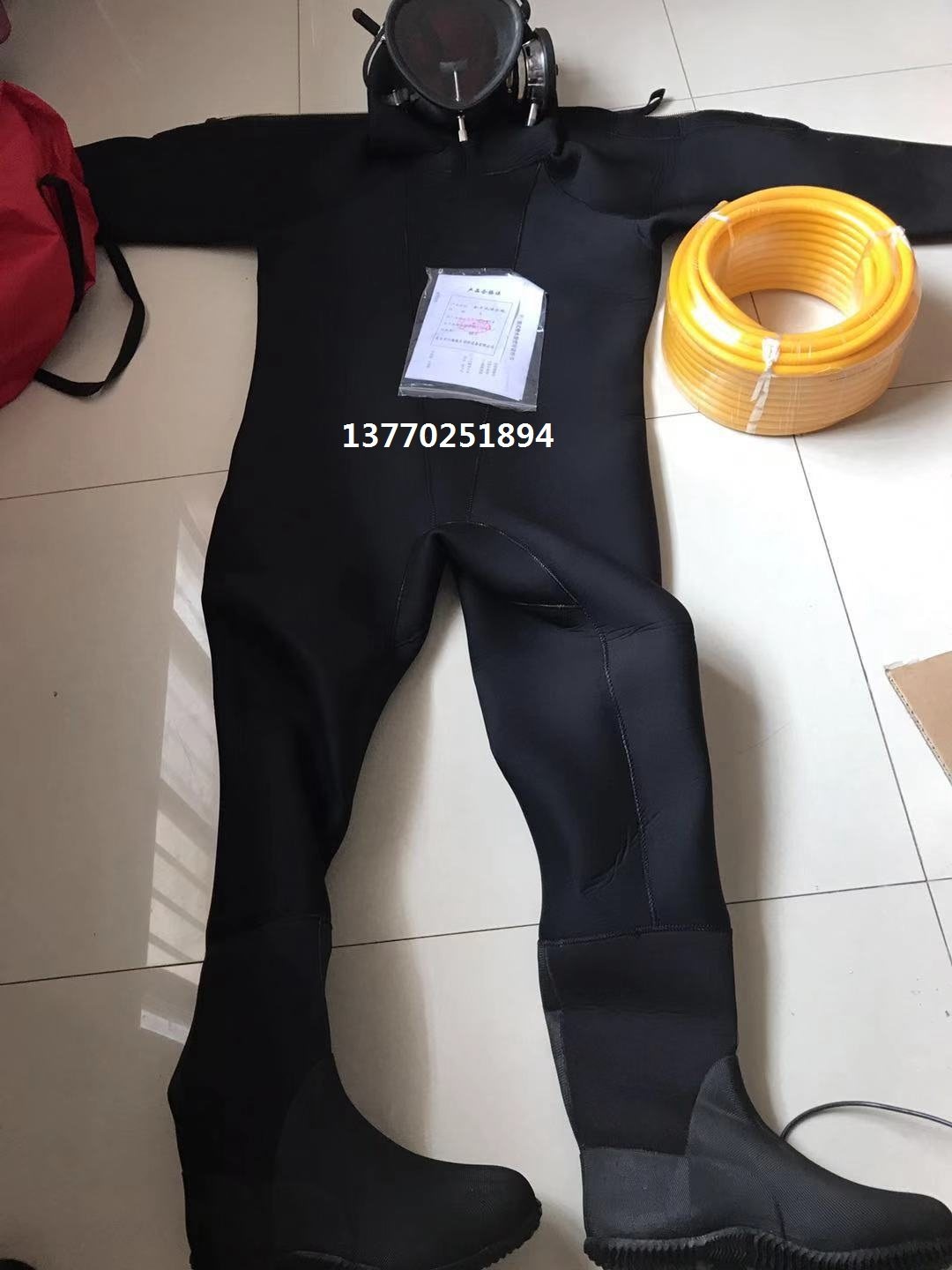 全密封干式潜水服水下通讯头盔 水下电话 连体潜水衣头盔对讲机