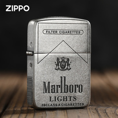 zippo打火机1941复刻万宝路古银精雕煤油防风男礼物正版外壳正品