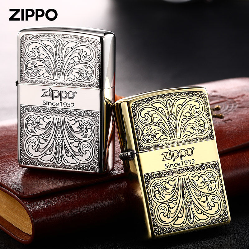 Zippo打火机1932日版唐草起源正版高档礼物送男友煤油防风火机zp