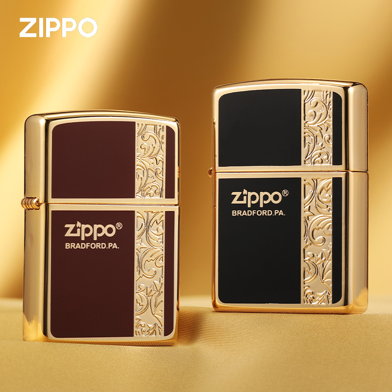 zippo打火机珐琅富贵唐草花正品收藏男士火机送男友礼物原装正版