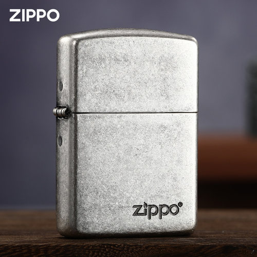 zippo打火机正品盔甲古银送礼