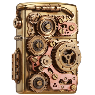 Zippo打火机黄铜蒸汽朋克16联动正品煤油防风正版送男友礼物官网