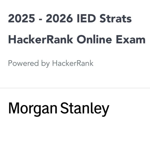 2026 MS morganstanley IED Strats测评Hackerrank系统题库