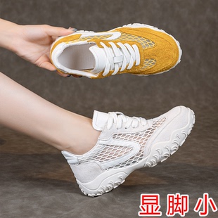 网面透气休闲运动鞋夏季阿甘鞋薄款真皮德训鞋平底大码女鞋41到43