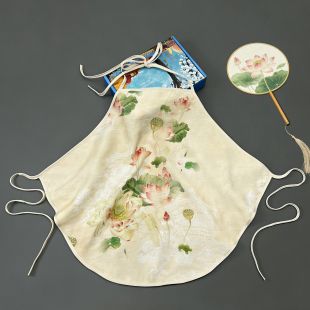 家居服 汉服套装 双层植物真丝麻古风成人肚兜女夏季 系带性感古装