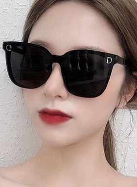复古太阳眼镜时尚网红潮流字母韩版百搭D防紫外线方框女士太阳镜