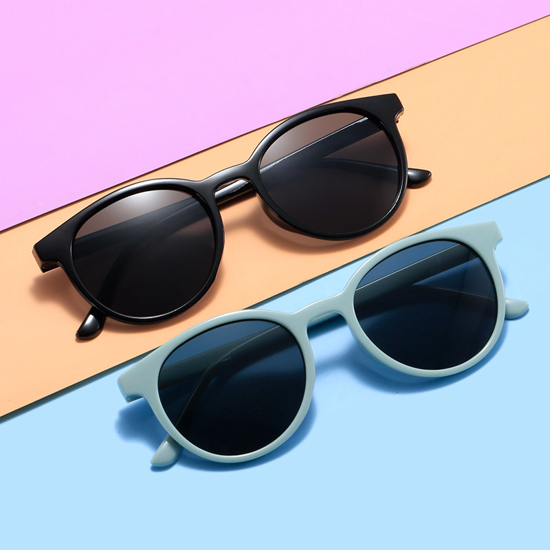 糖果色儿童墨镜女韩版时尚小圆框太阳镜潮款可爱网红眼镜流行ins